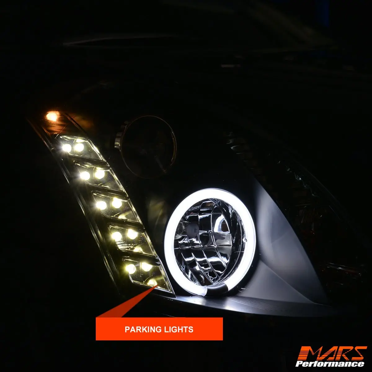 Black Led Drl Projector Head Lights For Nissan & Infiniti G35 V35 Coupe 2003-2008 2