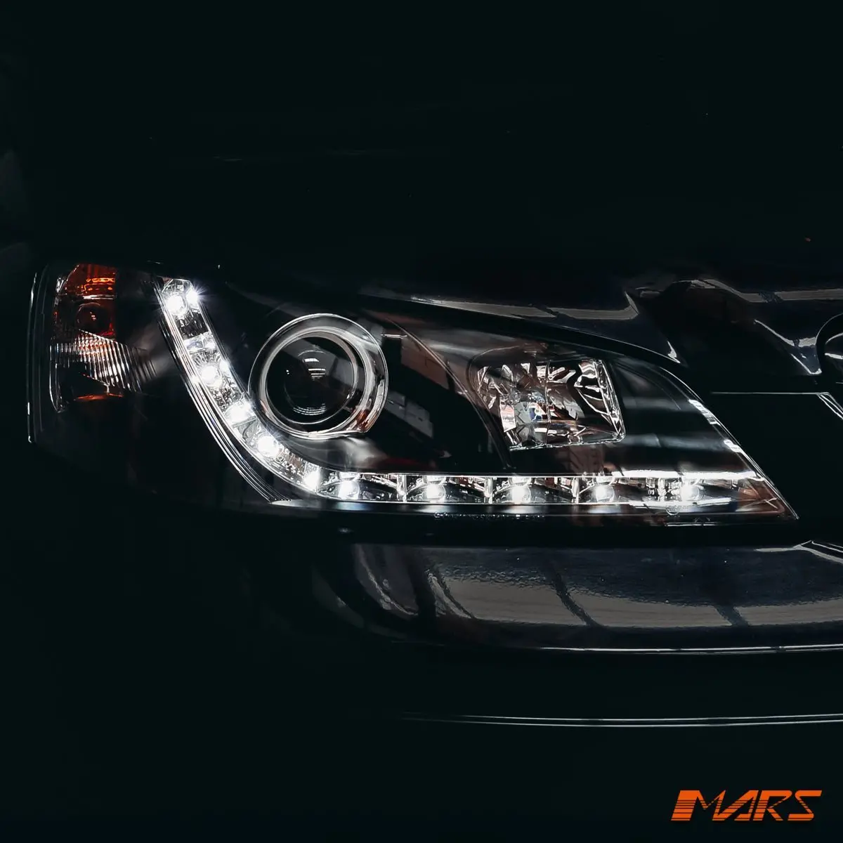 Black Led Drl Style Head Lights For Ford Falcon Fairmont Ba Bf Sedan Ute 2002-2006 Non Xr 1