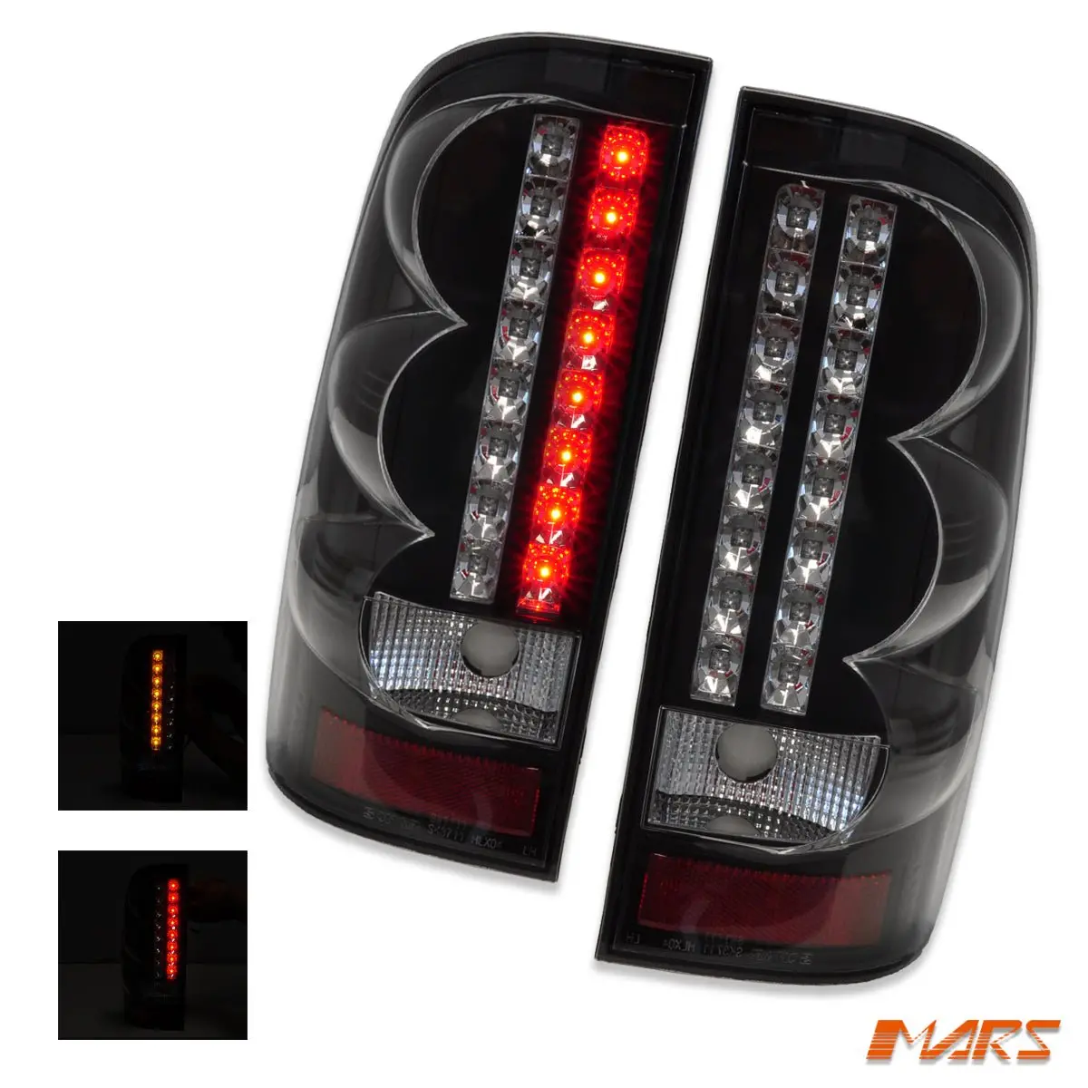 Black Led Tail Lights With Led Indicators For Toyota Hilux Vigo 2005-2014 Ute Pick Up 1