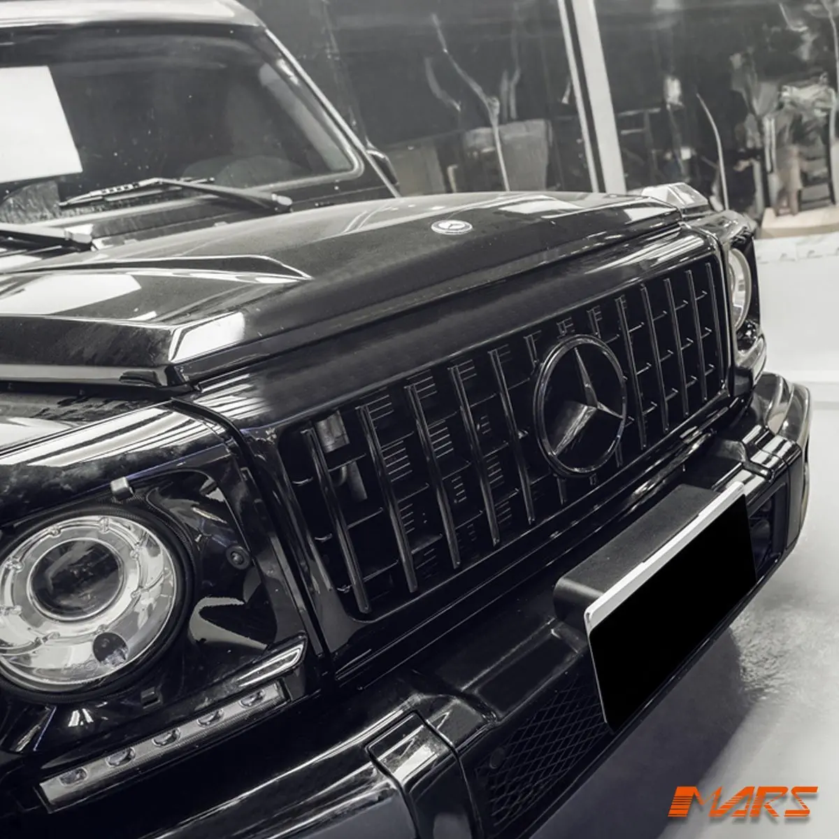 Black Panamericana Front Bumper Bar Radiator Grille Grill Bodykit For Mercedes-Benz G-Class W463 & G63 G55 Amg 1990-2018 1