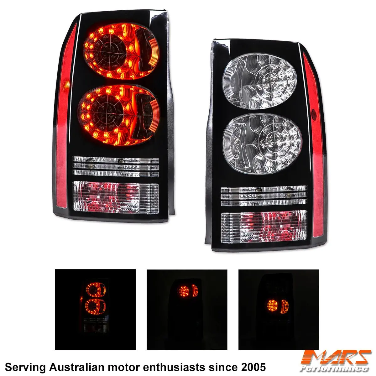 Black Update & Replacement Led Tail Lights For Land Rover L319 Discovery 3 & 4 1