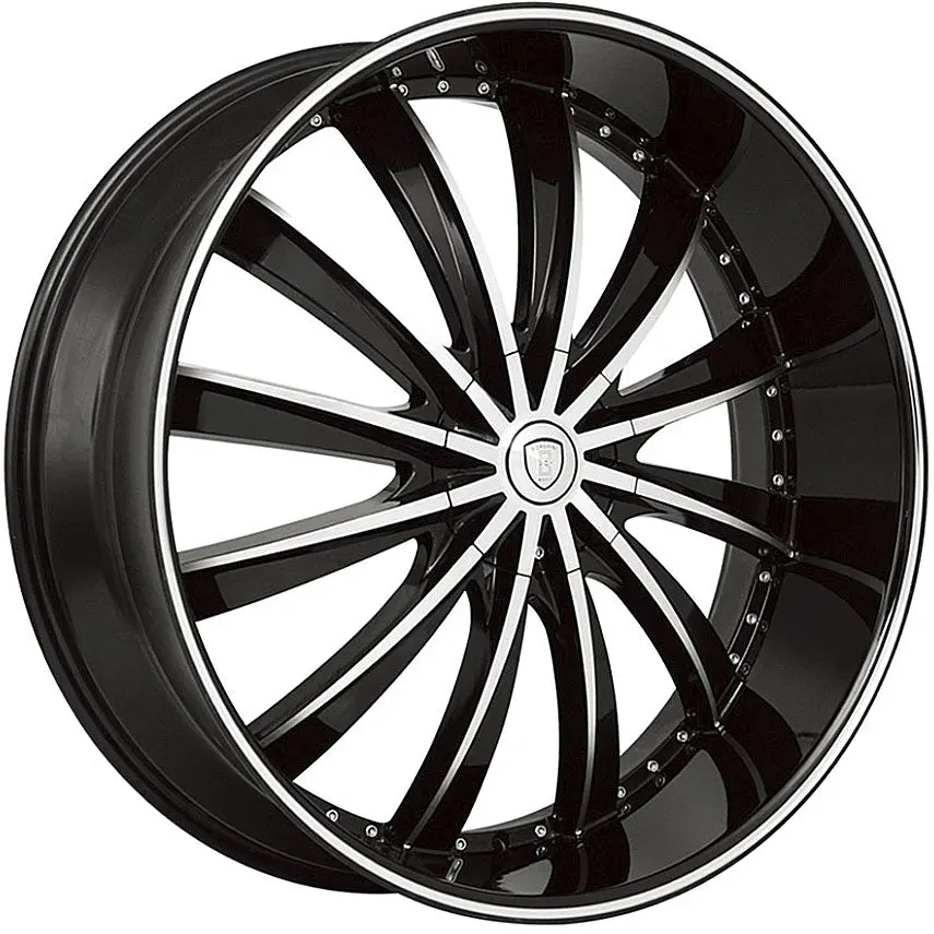 17" Borghini B19 Wheels Black Machine 1