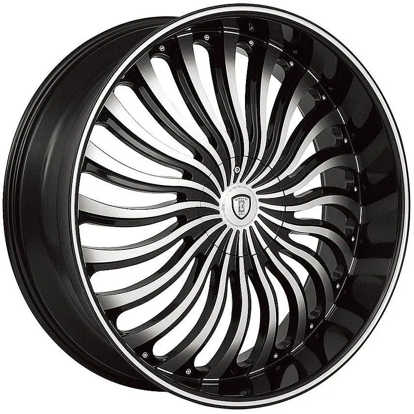 22" Borghini B24  Wheels Black Machine 1