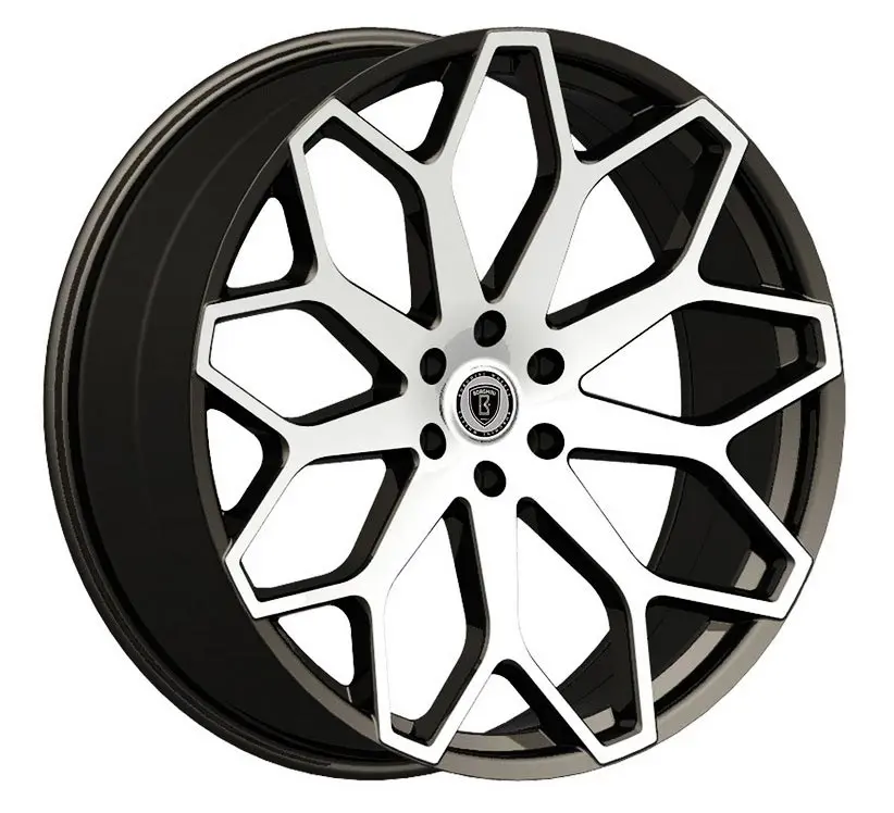 24" Borghini B28 Wheels Black Machined 1