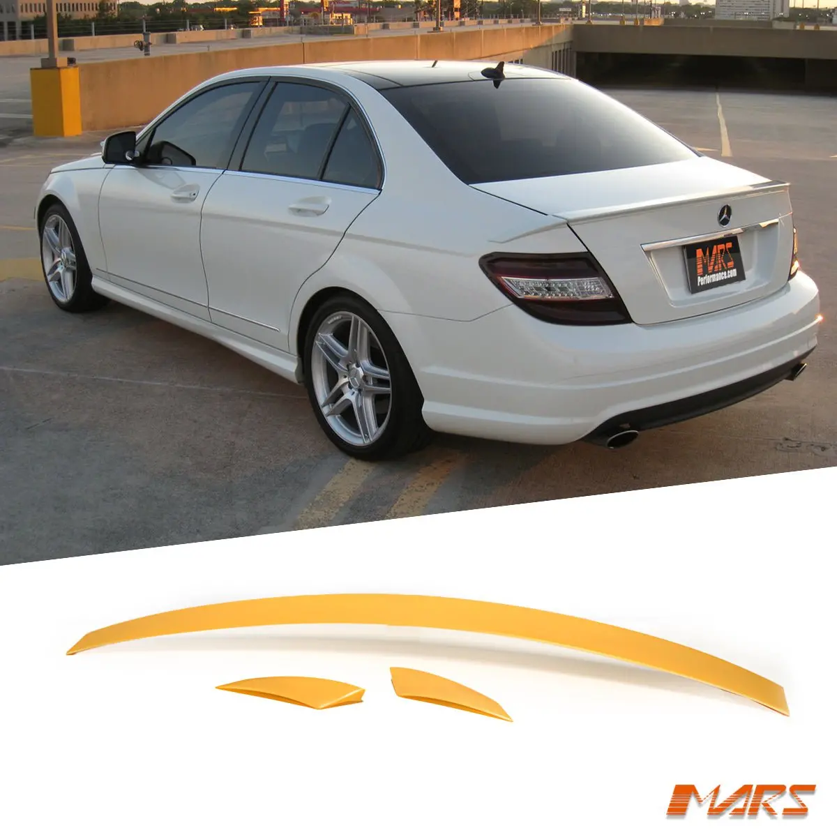 Brabus Style Unpainted Rear Trunk Lip Spoiler Bodykit For Mercedes-Benz C-Class W204 Sedan & C63 Amg 2007-2014 1