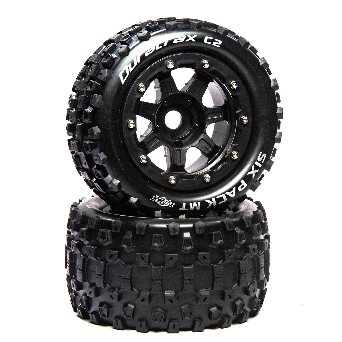 Duratrax Dtxc5604 Sixpack Mt Belt 2.8" Mounted Front/Rear Tires .5 Offset 17Mm, Black (2) 1