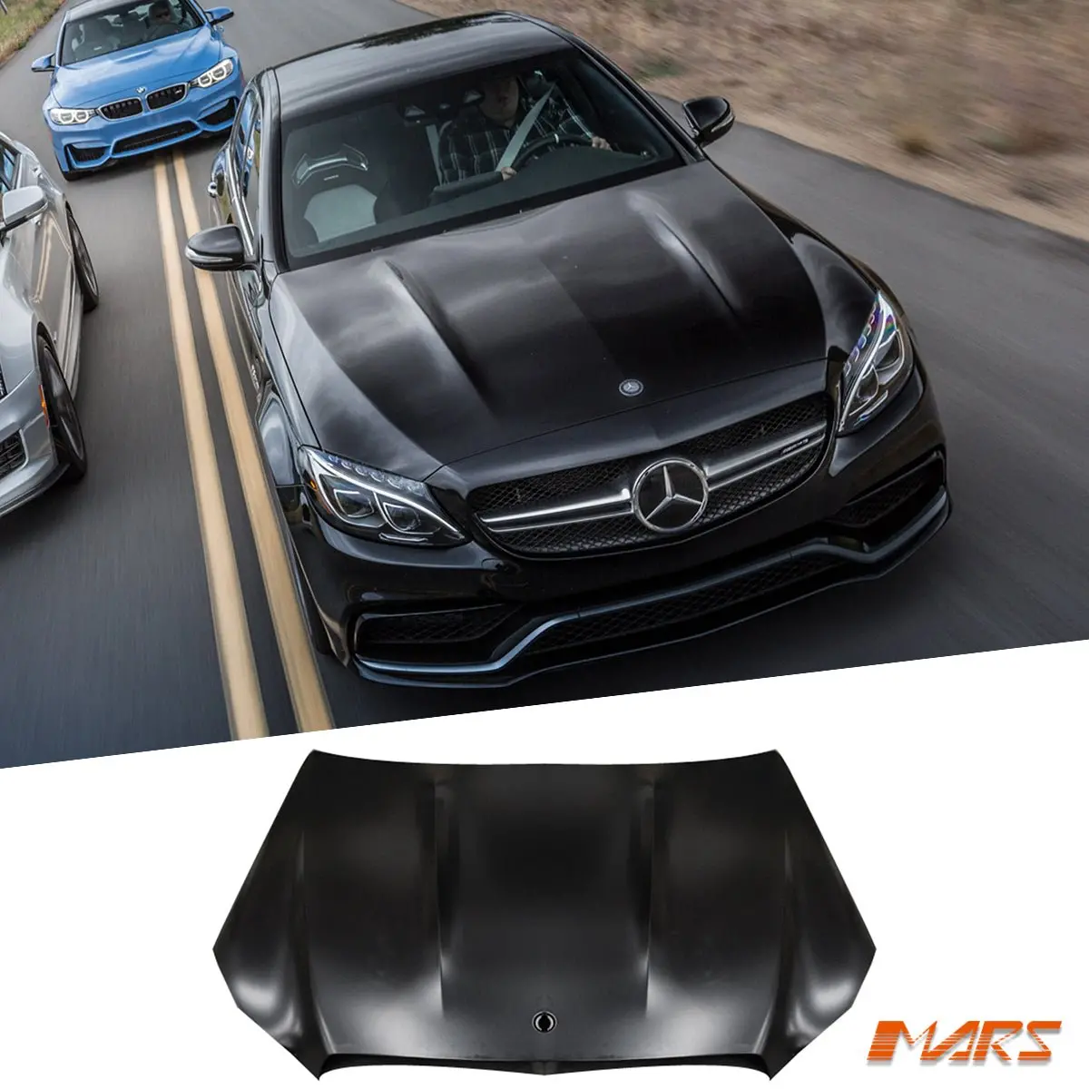 C63 Amg Style Metal Bonnet Hood Bodykit For Mecedes-Benz C-Class W205 C205 S205 & C43 2015-2021 1