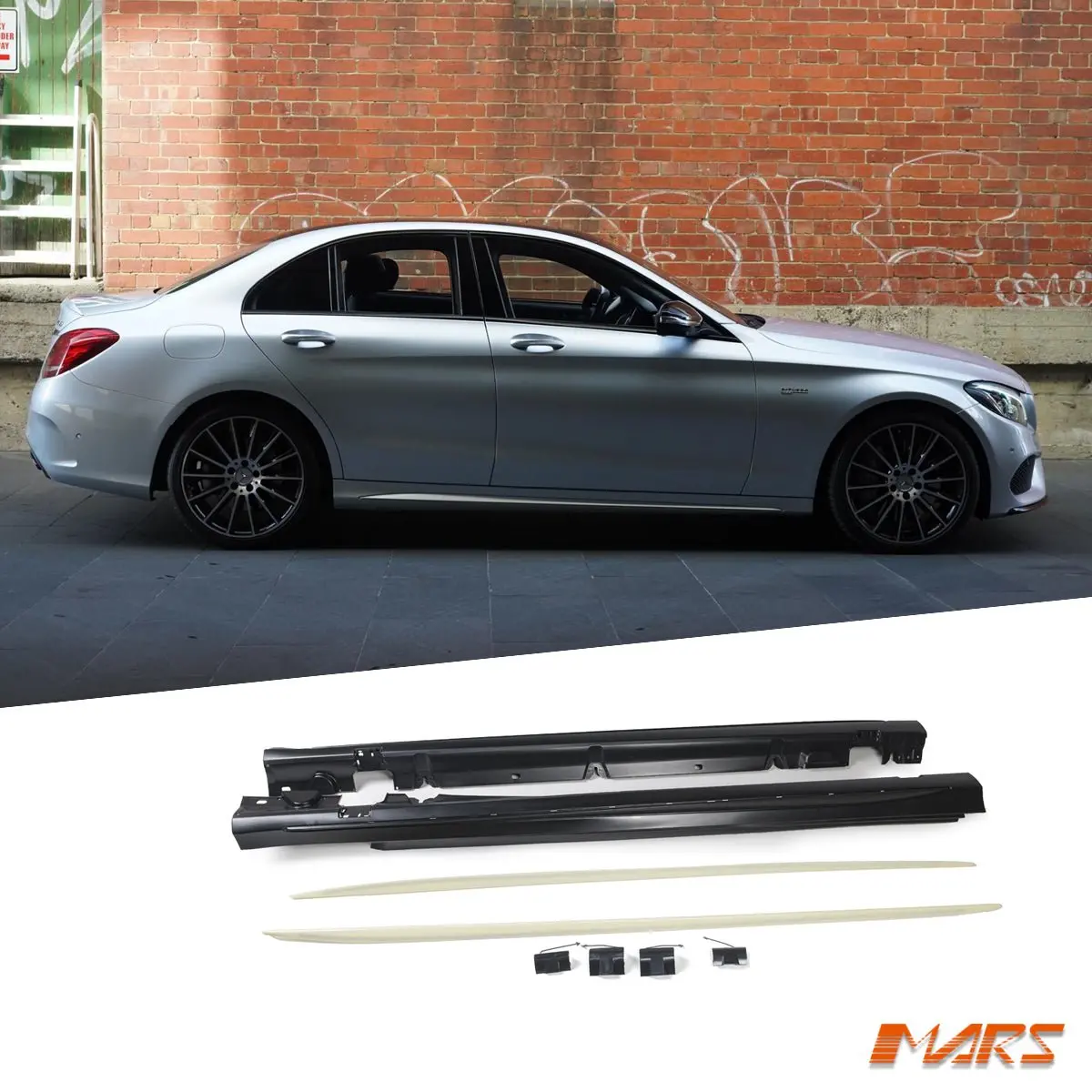 C63 Style Side Skirts Bodykit For Mercedes-Benz C-Class W205 4 Doors Sedan & S205 5 Doors Wagon & C43 Amg 1