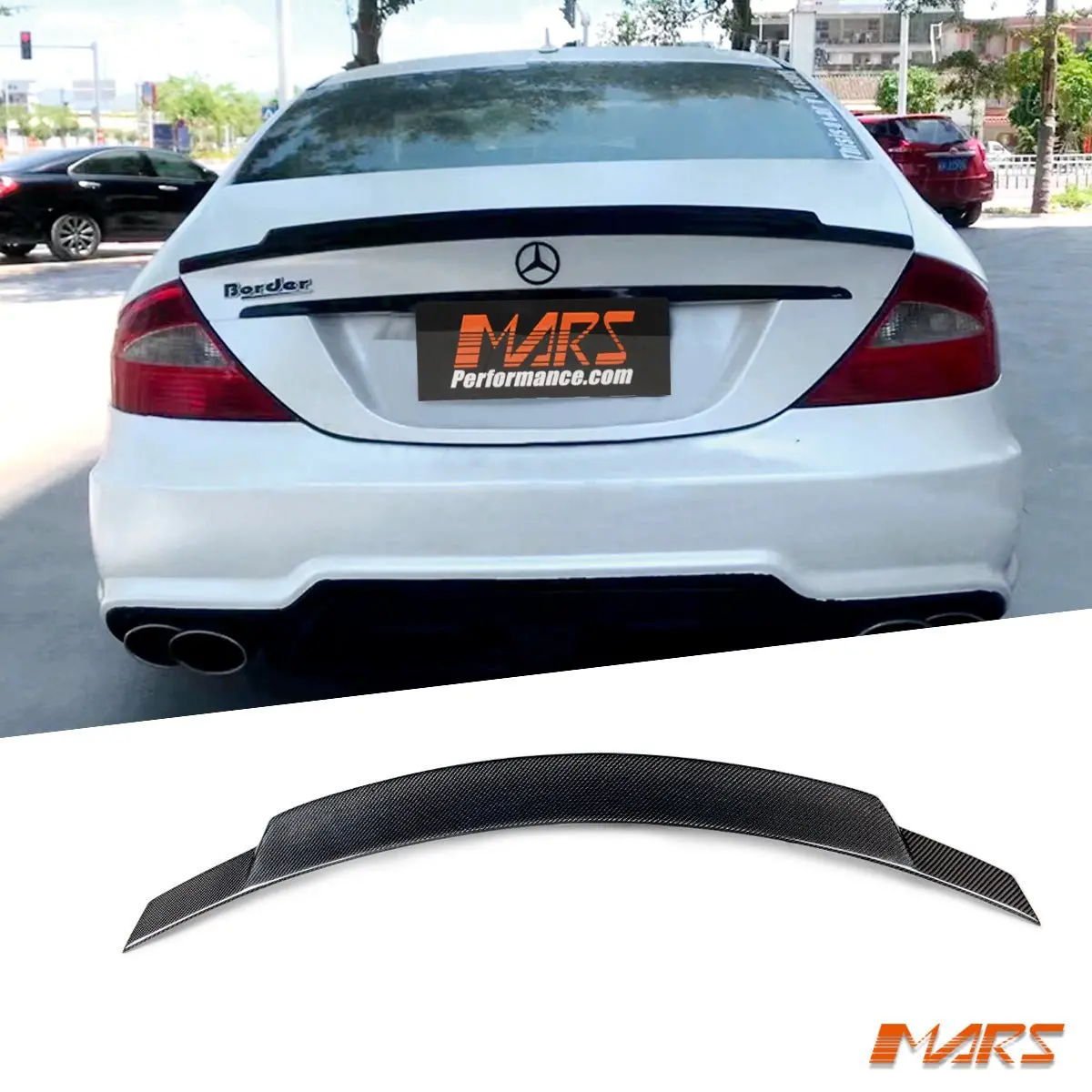 C74 Renntech Style Carbon Fibre Rear Trunk Lip Spoiler For Mercedes-Benz Cls-Class W219 C219 2005-2010 & Cls55 Cls63 Amg 1