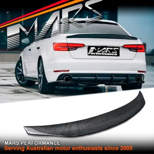 Caractere Style Carbon Fibre Rear Trunk Lip Spoiler Wing Bodykit For Audi A4 S4 B9 4 Doors Sedan 2016-2024 1