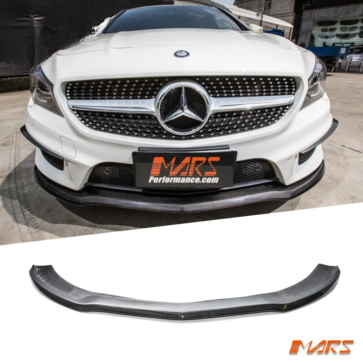 Carbon Fibre Front Bumper Bar Lip Spoiler Cover Trim For Mercedes-Benz Cla-Class C117 X117 Cla45 Amg 13-16 1