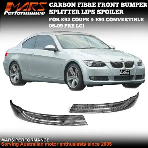 Carbon Fibre Front Bumper Splitter Lips Spoiler Bodykit For Bmw 3-Series E92 Coupe & E93 Convertible 2006-2009 Pre Lci 1
