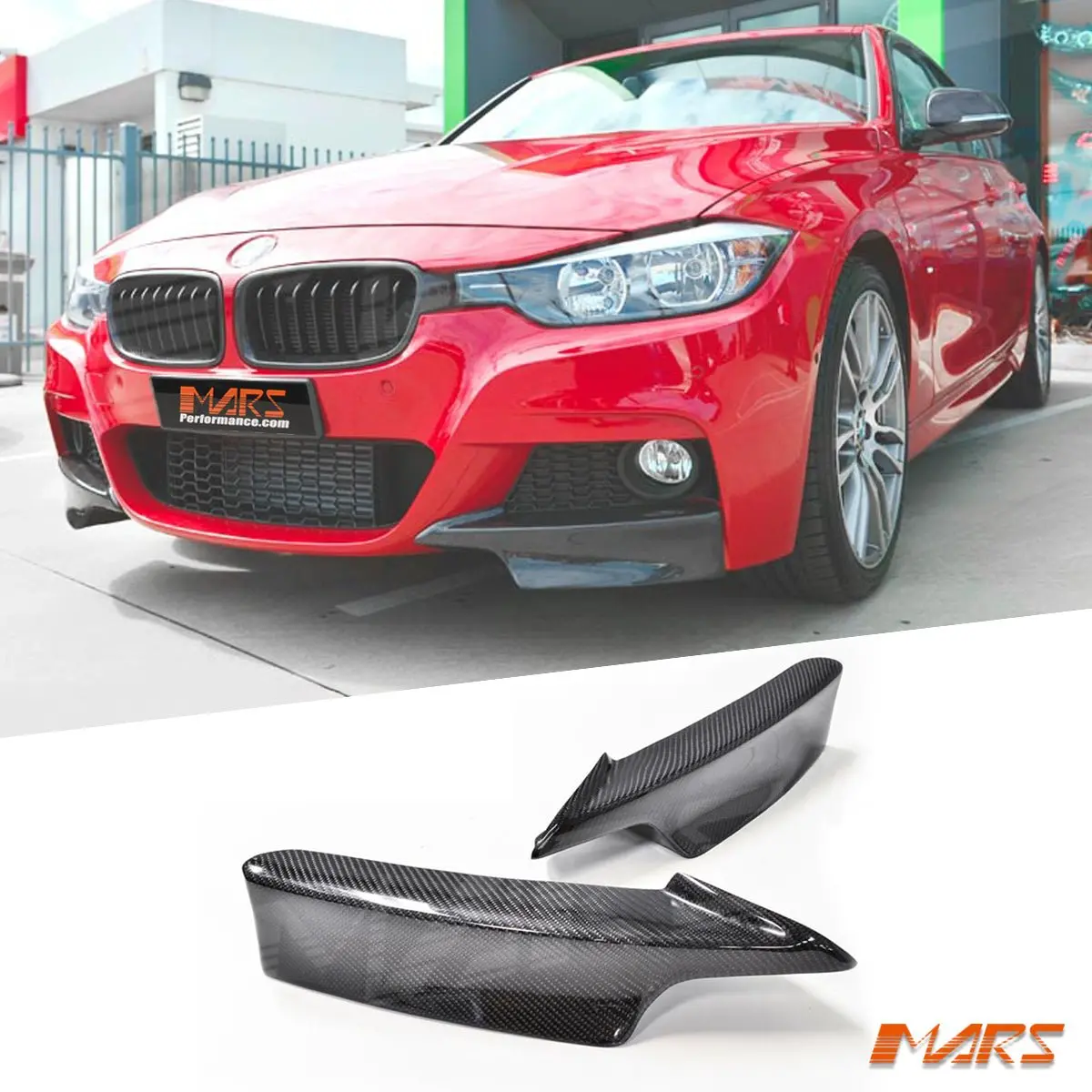 Carbon Fibre Performance Front Bumper Bar Splitters Spoiler Bodykit For Bmw 3-Series F30 F31 M Tech M Sport 2012-2018 1
