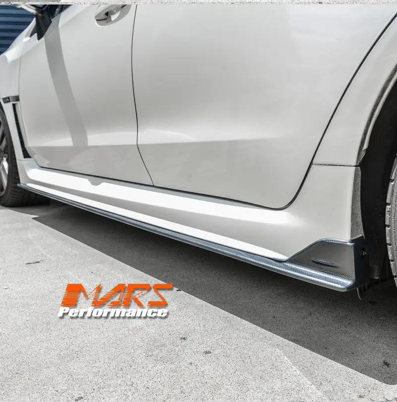 Carbon Fibre Print Lower Side Skirts Lip Spoiler Bodykit For Subaru Wrx & Sti Va 2014-2021 1