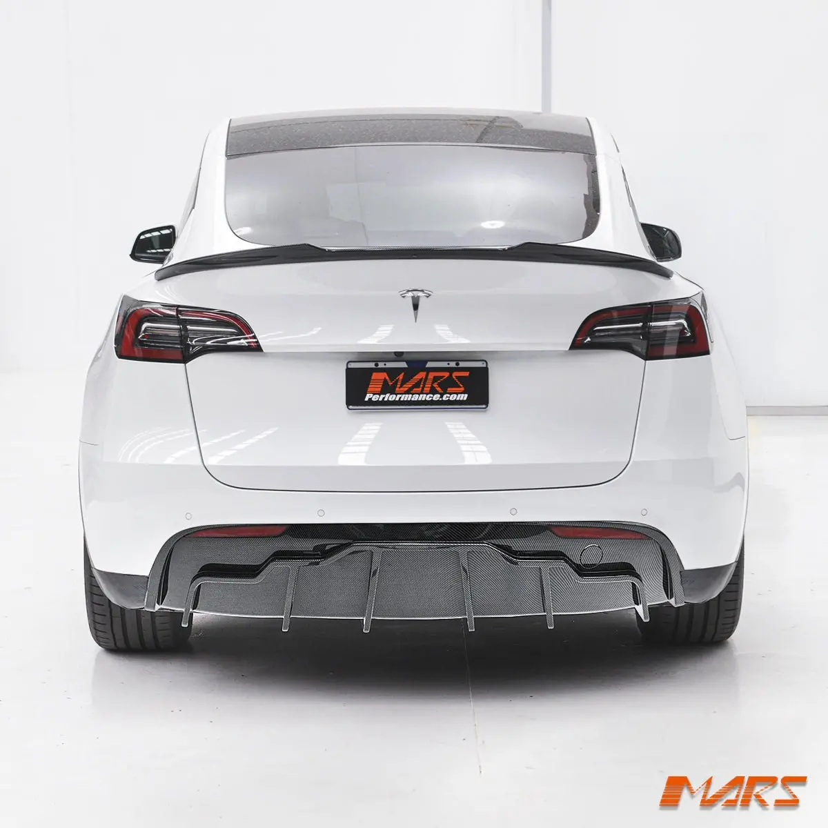 Carbon Print Aero Dynamic Rear Bumper Splitters Spoiler & Diffuser Bodykit For Tesla Model Y 2022-2024 1