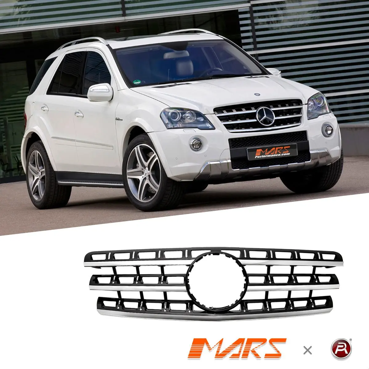 Chrome Black Amg Style Front Bumper Bar Grill Bodykit For Mercedes-Benz Ml-Class W164 2009-2012 & Ml63 1
