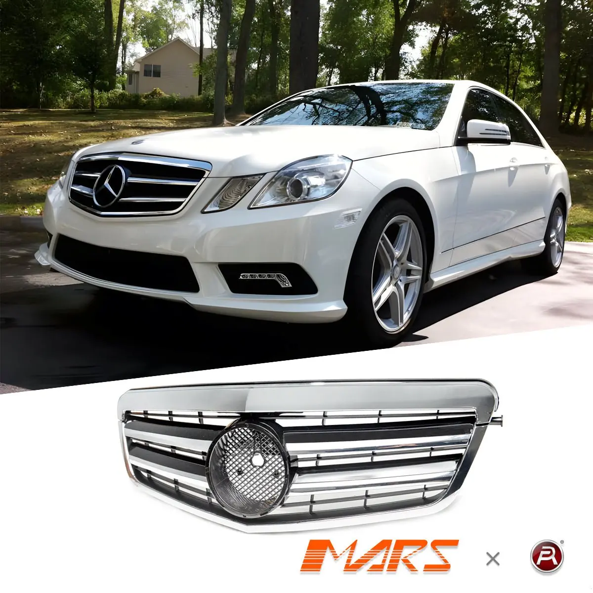 Chrome Black Amg Style Front Bumper Bar Grille Grill Bodykit For Mercedes-Benz E-Class W212 2009-2013 1