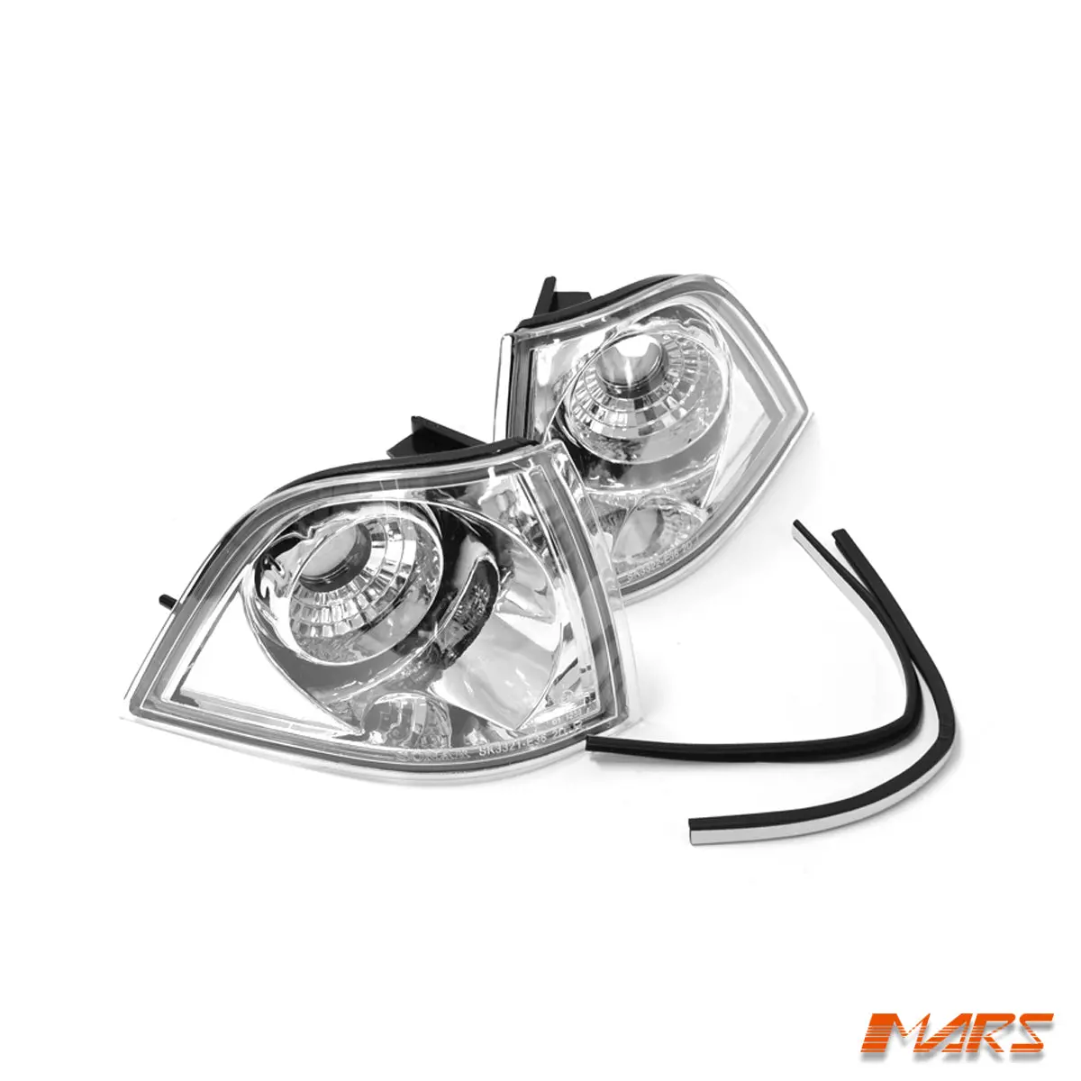 Chrome Clear Front Bumper Bar Turn Signal Indicator Corner Lights For Bmw E36 3-Series 2 Doors Coupe 1992-1999 1