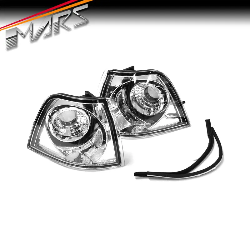 Chrome Clear Front Bumper Bar Turn Signal Indicator Corner Lights For Bmw E36 3-Series 4 Doors Sedan 1991-1998 1
