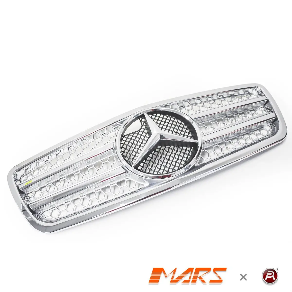 Chrome Silver Amg Style Front Grille Grill Bodykit For Mercedes-Benz E-Class W210 2000-2003 1