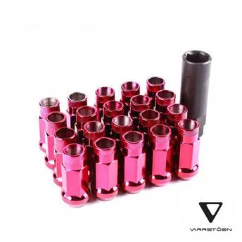 Varrstoen V48 Open Ended Extended Lug Nut Chrome Red - 20Pcs With Key 1
