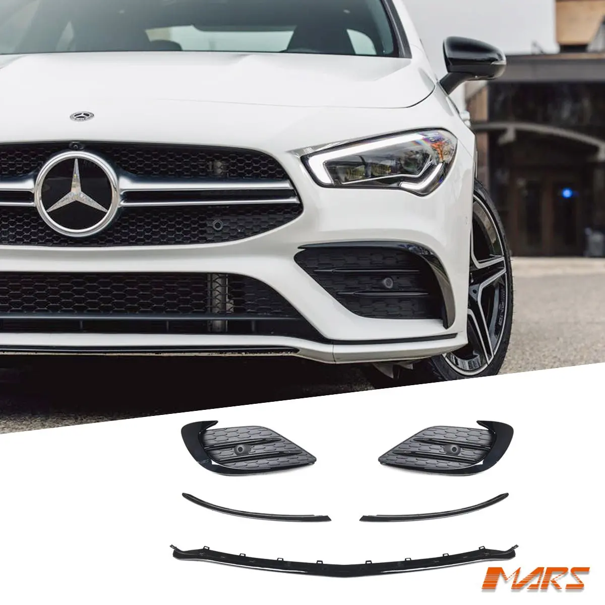Cla35 Amg Style Front Bumper Bar Canards Blades Lip Spoiler Bodykit For Mercedes-Benz Cla-Class C118 W118 2018-2024 1