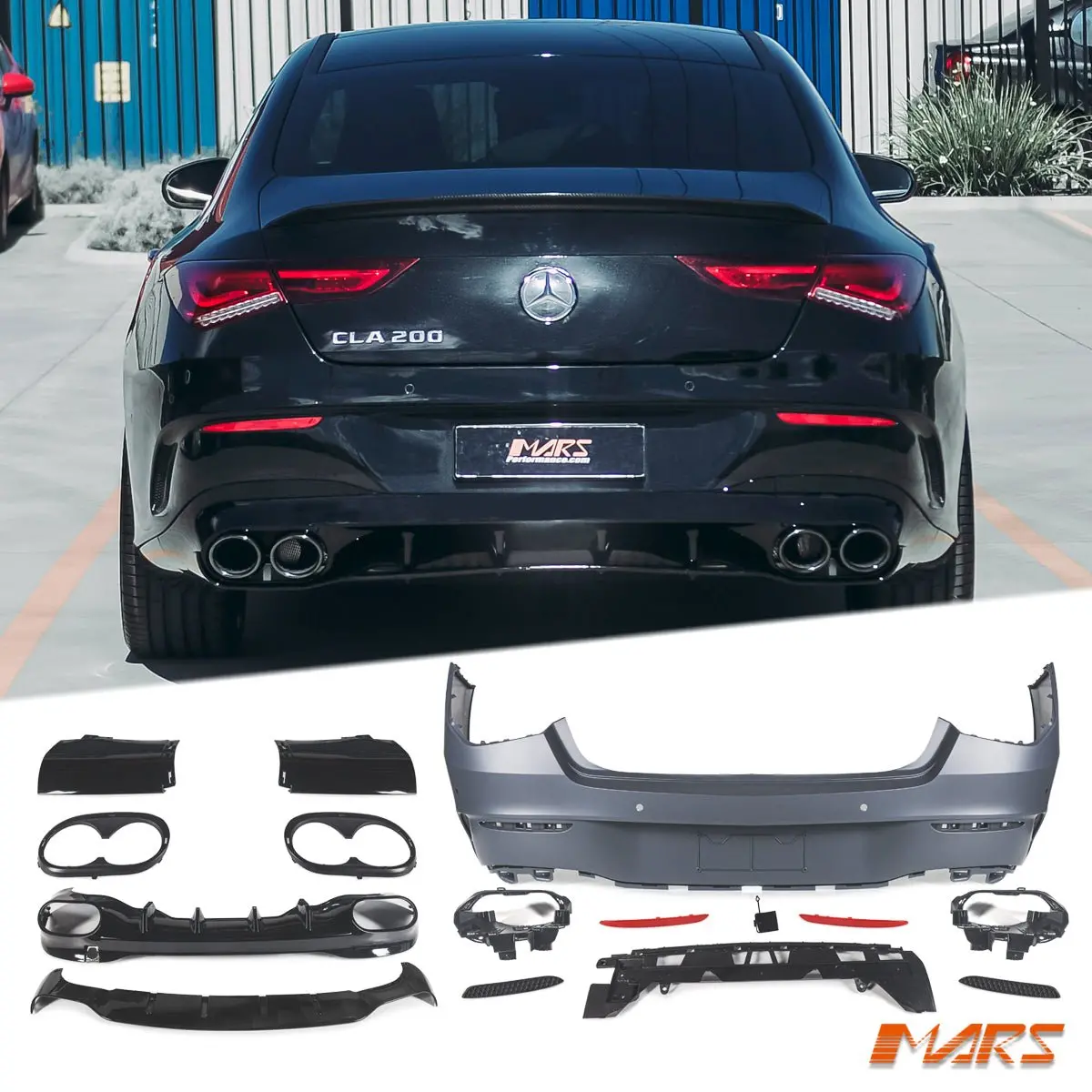 Cla45-S Style Rear Bumper Bar & Diffuser Bodykit For Mercedes-Benz Cla Class C118 W118 & Cla35 Amg 2018-2025 1