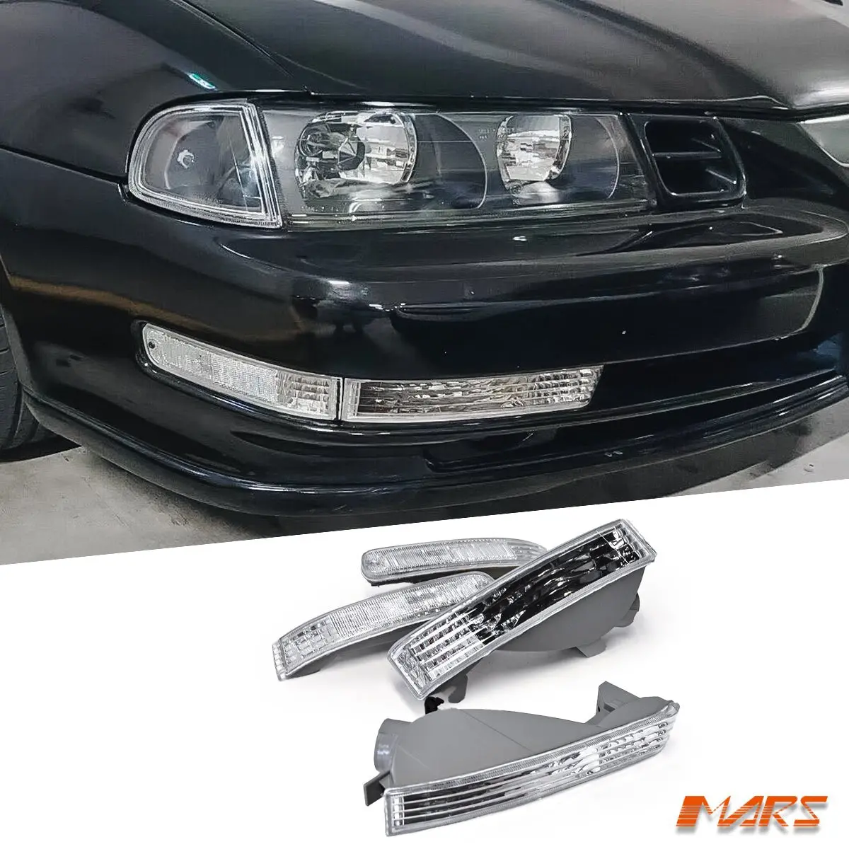 Clear Front Bumper Bar Turn Signal Indicator Lights For Honda Prelude 1992-1996 1