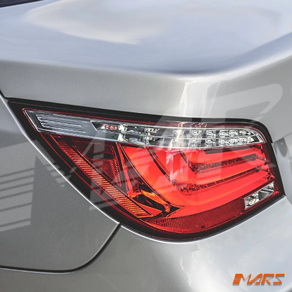 Clear Red 3D Stripe Bar Led Tail Lights For Bmw 5-Series E60 Pre Lci Sedan 2003-2007 1