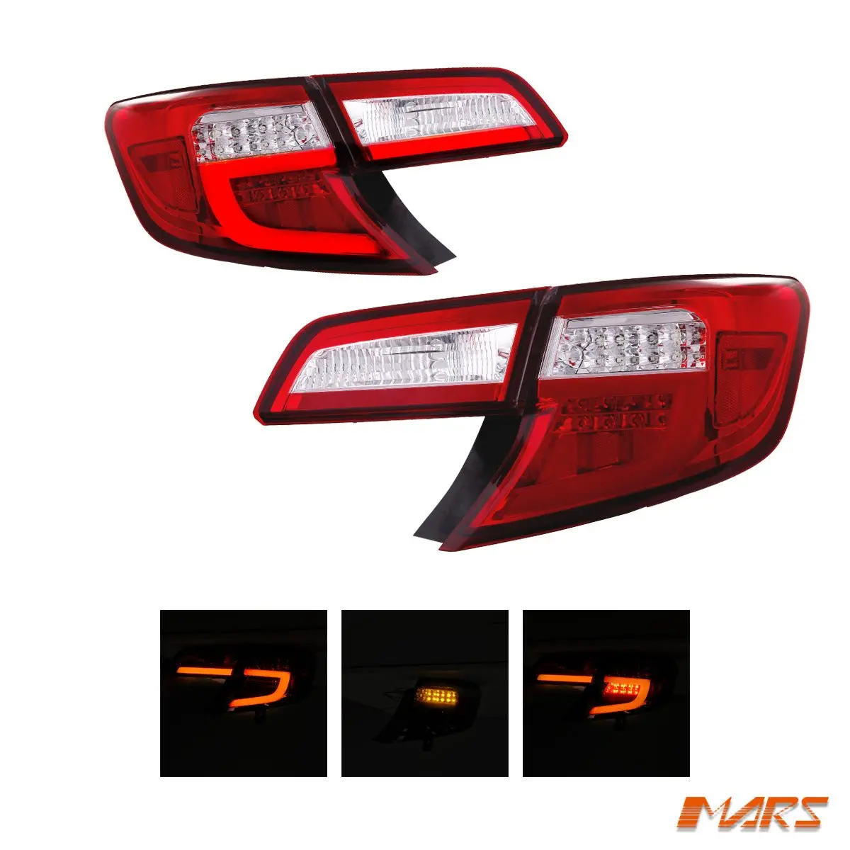 Clear Red 3D Stripe Bar Tail Lights With Led Indicators For Toyota Camry Sedan 2012-2015 1