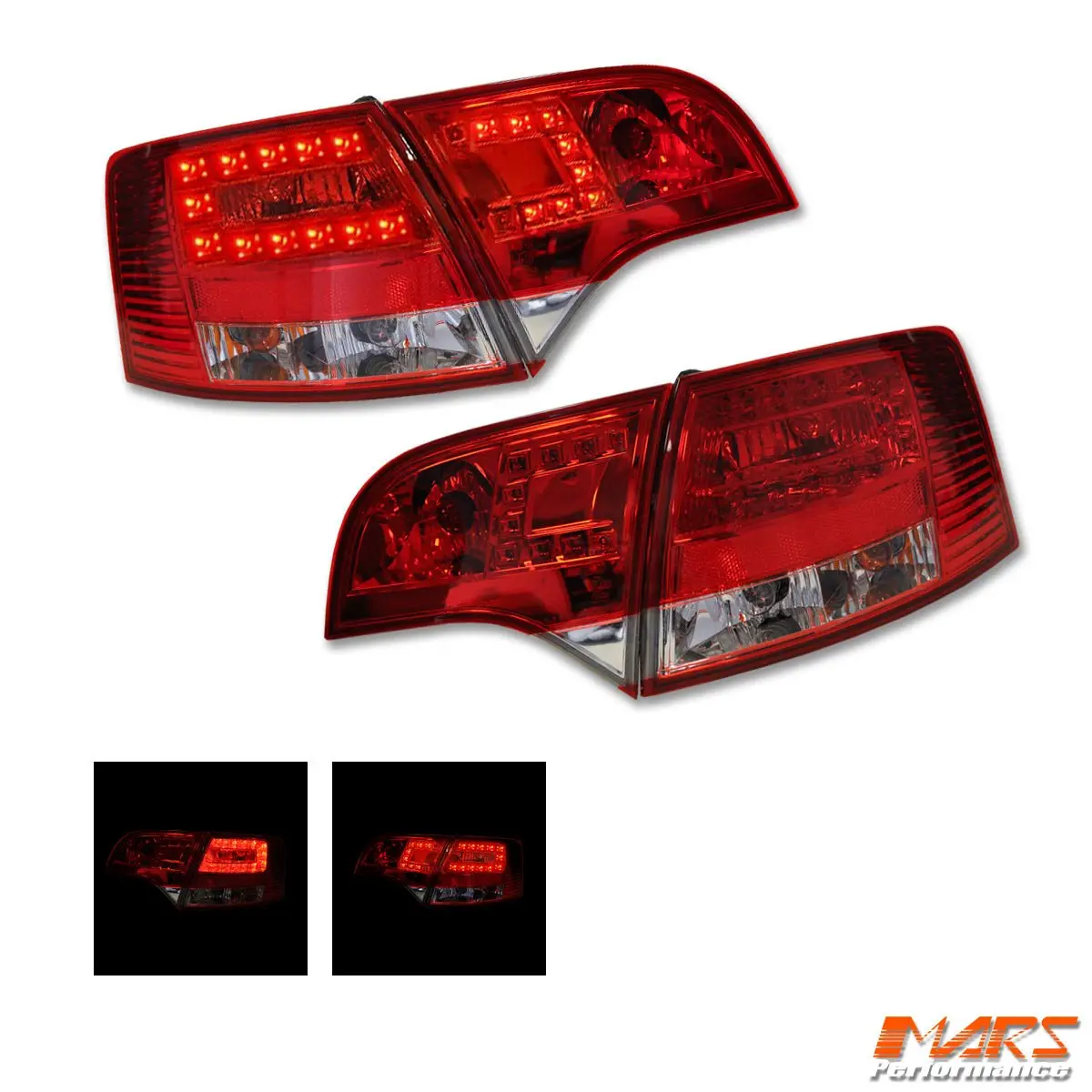 Clear Red Led Tail Lights For Audi A4 S4 Rs4 S-Line B7 Avant Sports Station Wagon 1