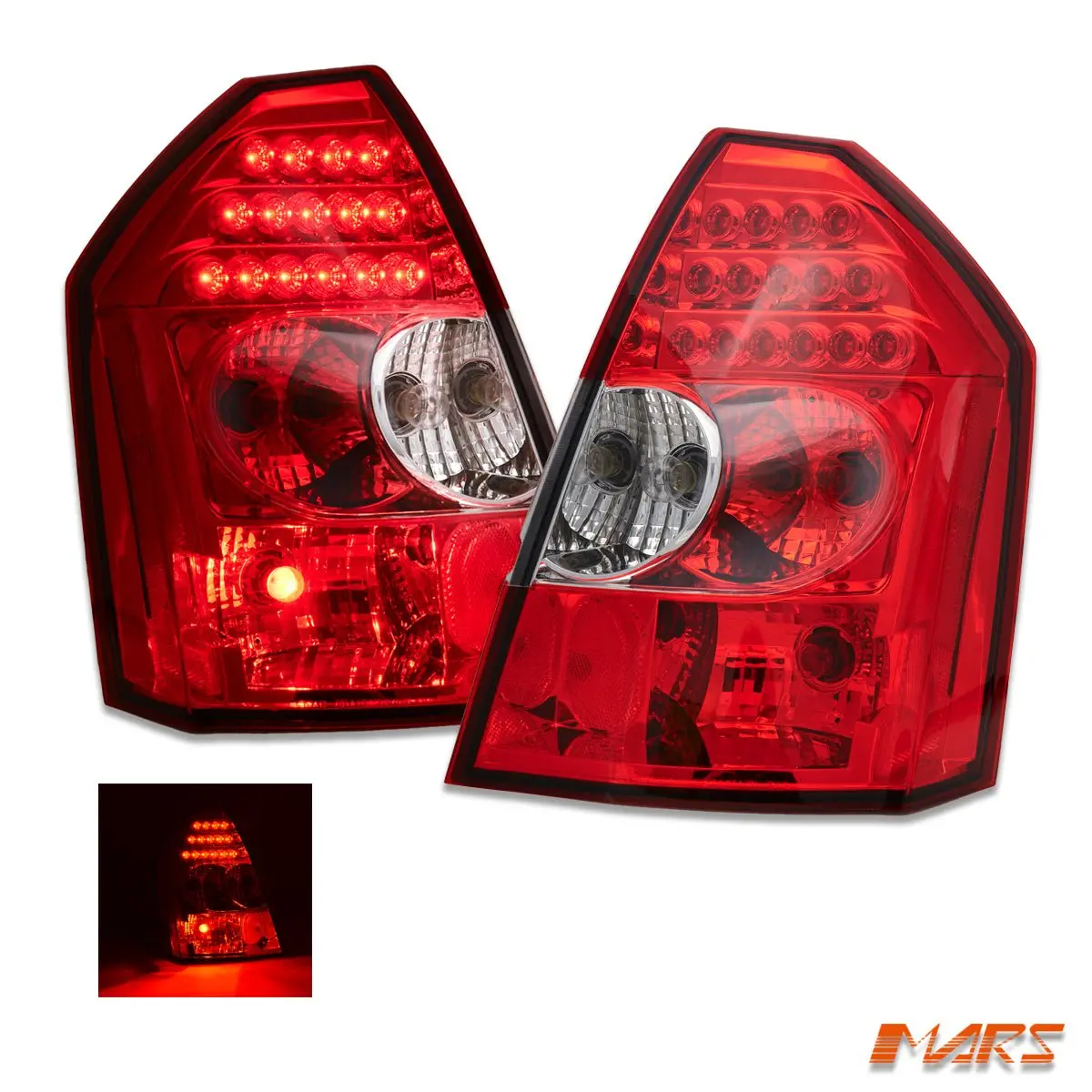 Clear Red Led Tail Lights For Chrysler 300C Sedan Series 1 2005-2008 1