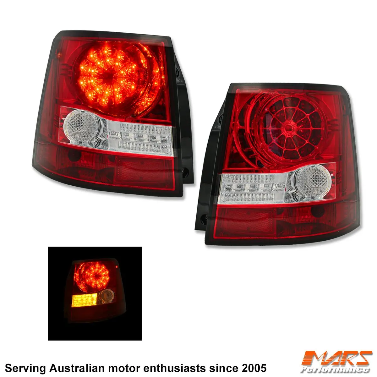 Clear Red Led Tail Lights For Land Rover Range Rover Sport L320 2005-2009 Pre Update 1