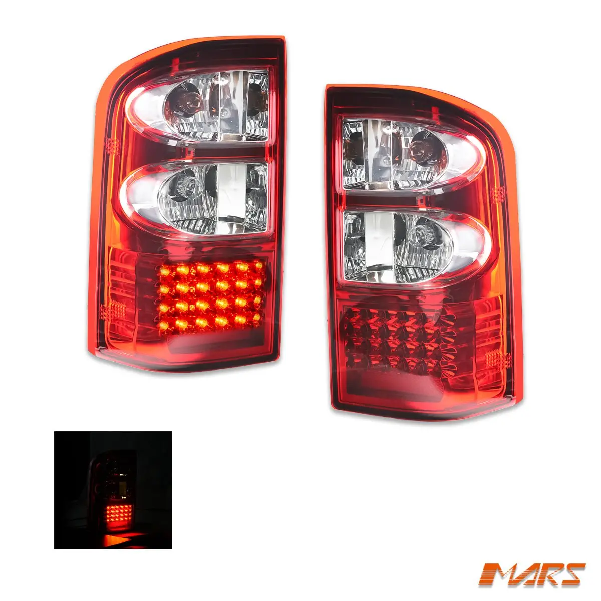 Clear Red Led Tail Lights For Nissan Patrol Gu 1997-2004, Series 1, 2, 3. 1