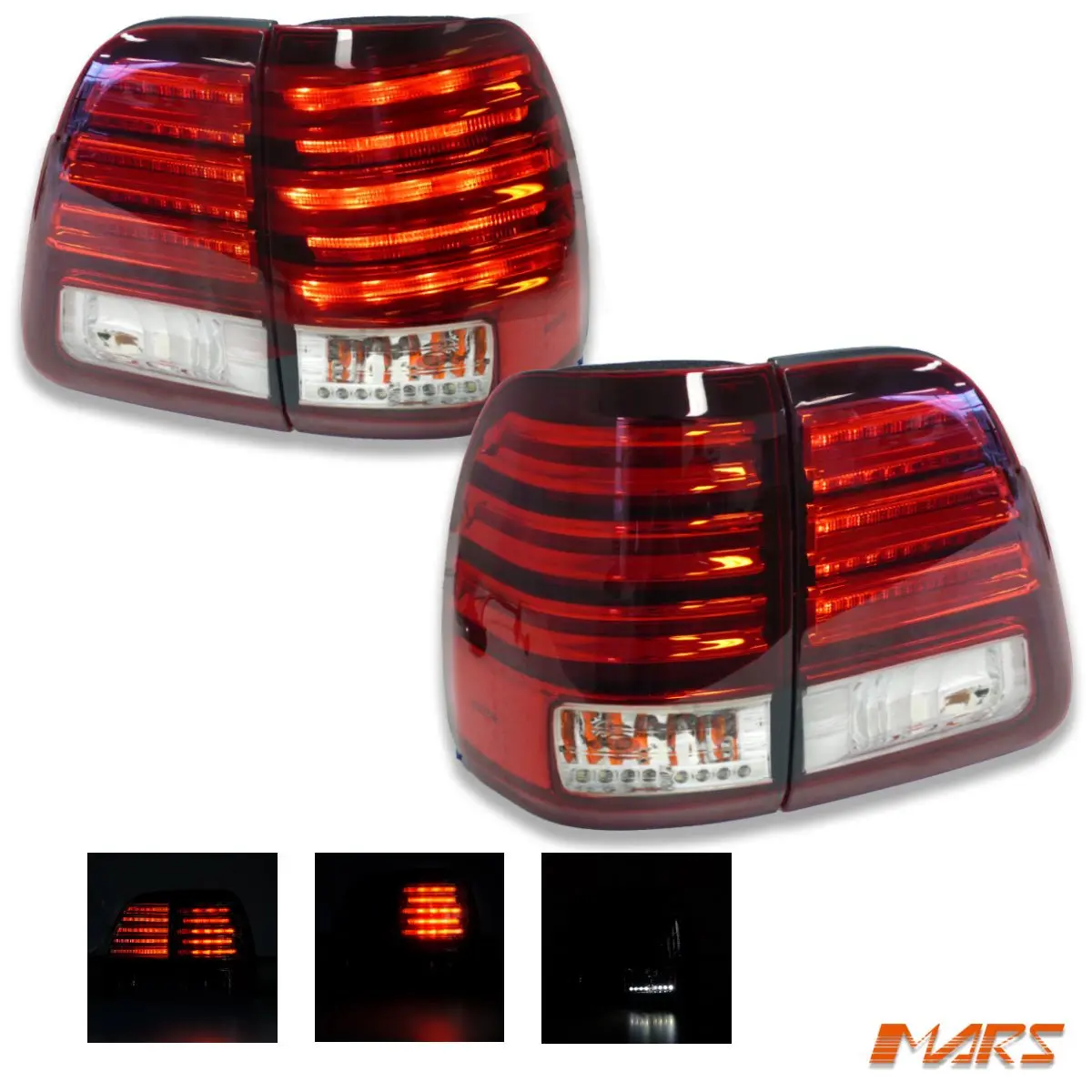 Clear Red Led Tail Lights For Toyota Landcruiser Fj100 Lc100 105 1998-2007 2