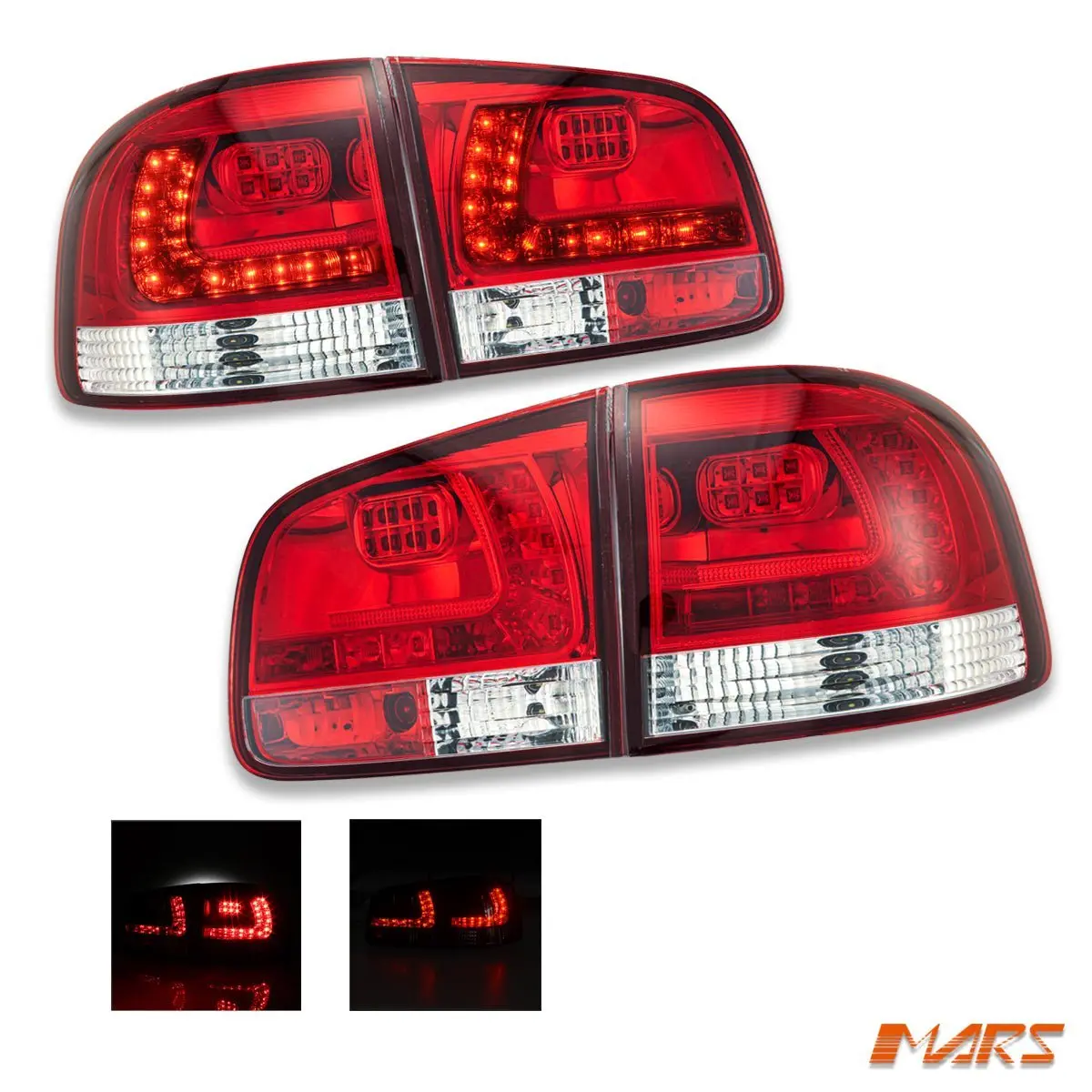 Clear Red Led Tail Lights For Volkswagen Vw Touareg 7L 2003-2007 1
