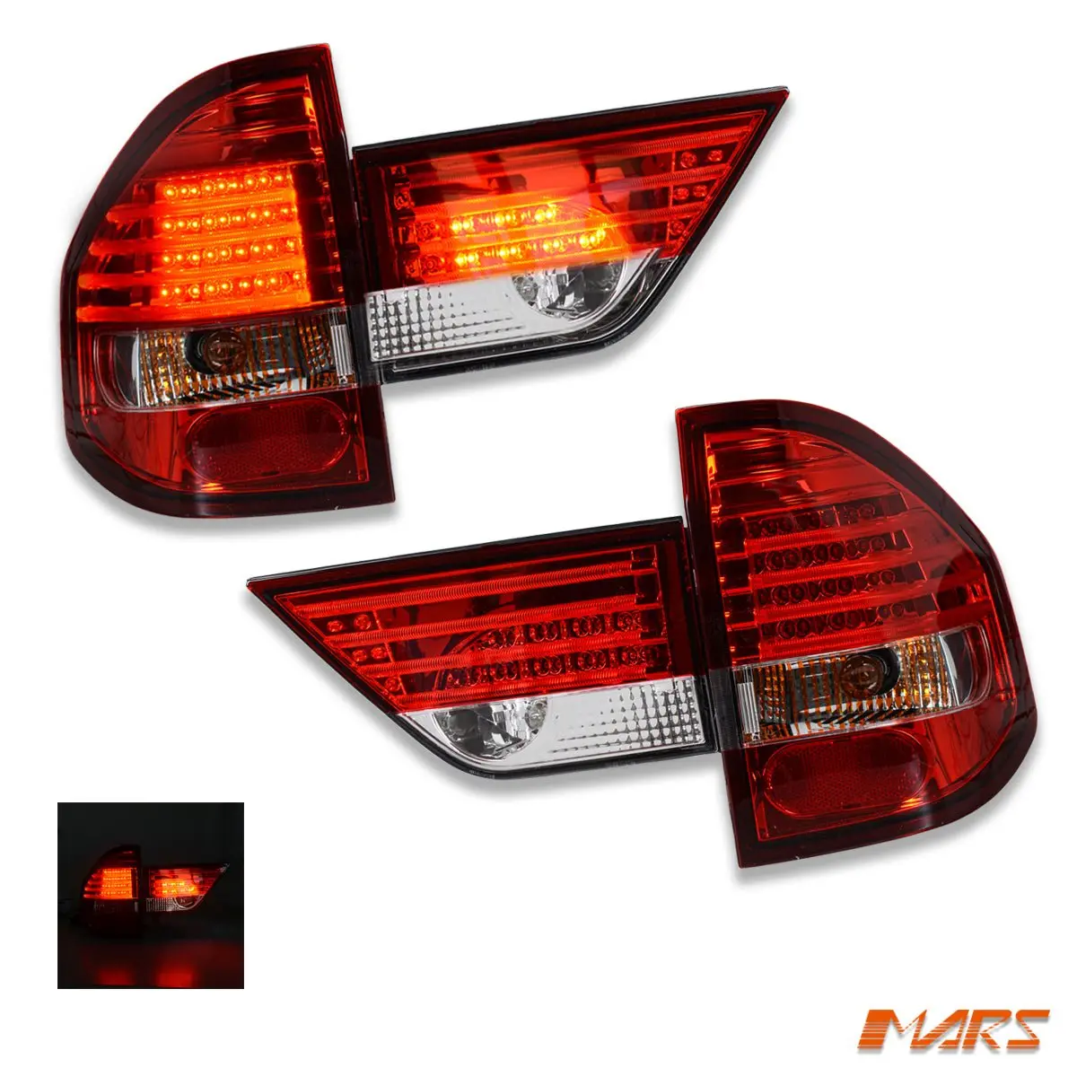 Clear Red Led Tail Lights & Trunk Garnish For Bmw E83 X3 Pre Lci 2004-2007 1