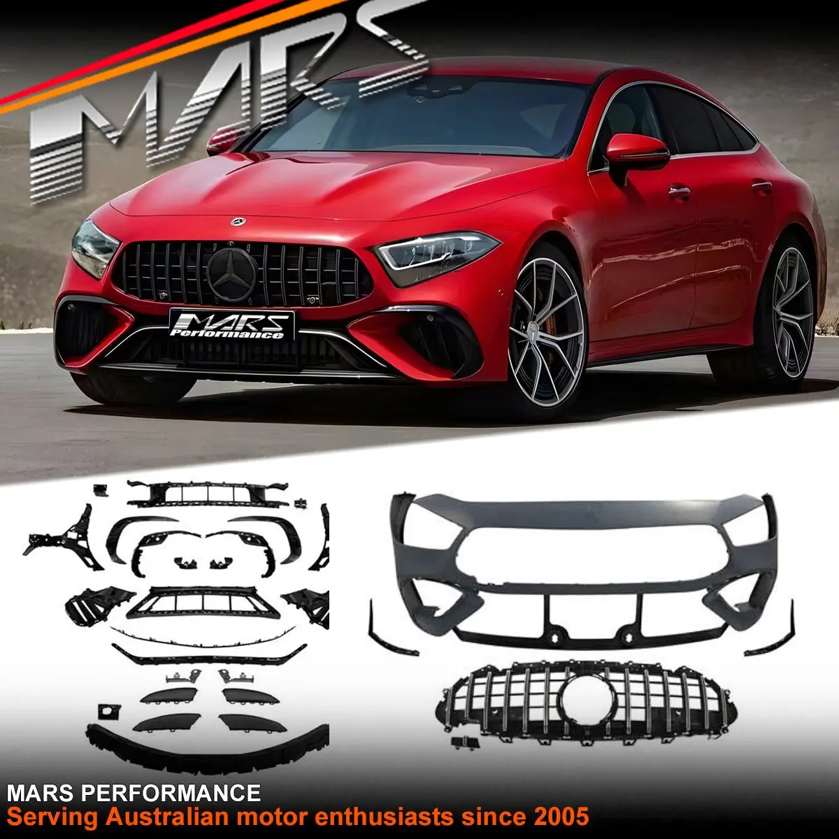 Cls63 Style Front Bumper Bar Bodykit & Grill For Mercedes-Benz Cls-Class W257 C257 2018-2022 & Cls53 Amg 1