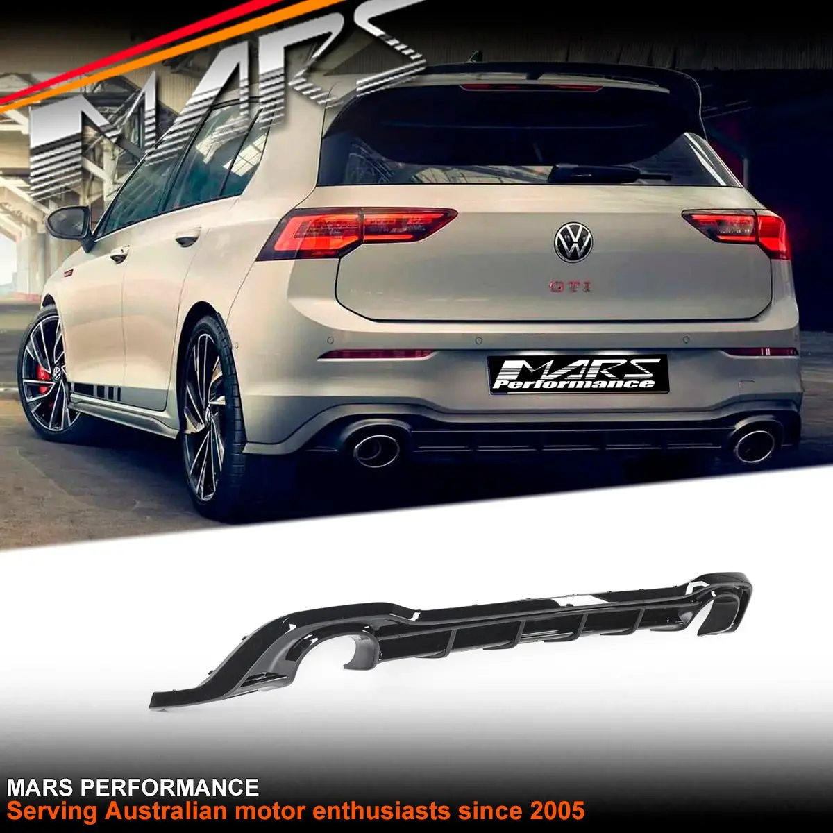 Clubsport 45 Style Rear Bumper Bar Lower Diffuser Spoiler Bodykit For Volkswagen Vw Golf Viii Mk-8 Gti & R-Line 2021-2024 1