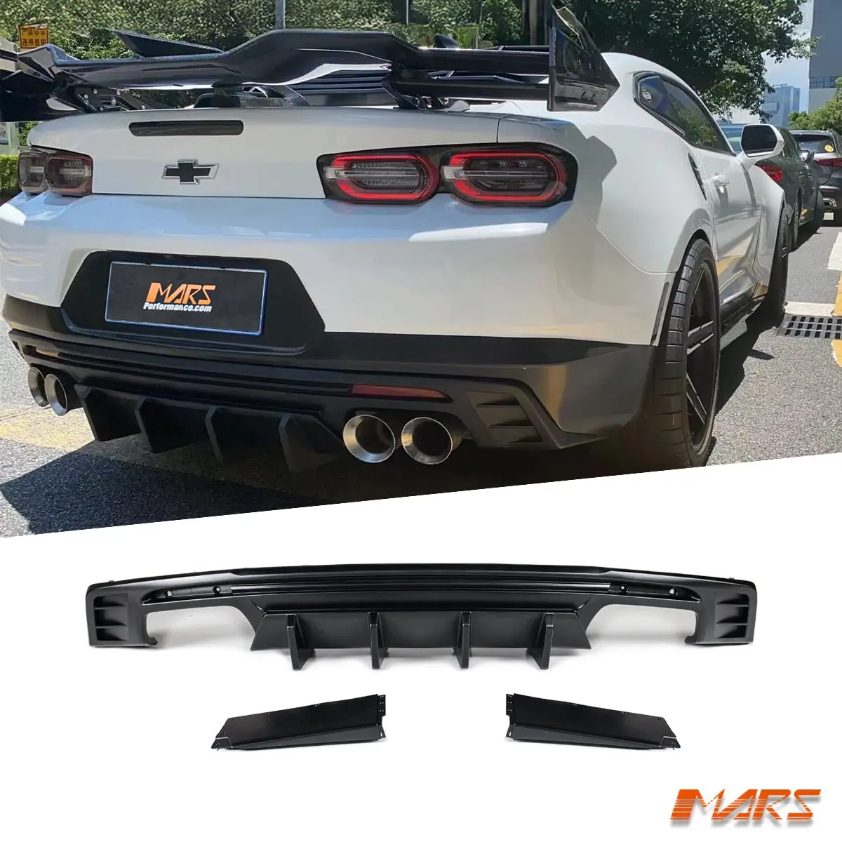Competition Style Rear Bumper Bar Diffusers Bodykit For Chevrolet Camaro 2016-2022 1
