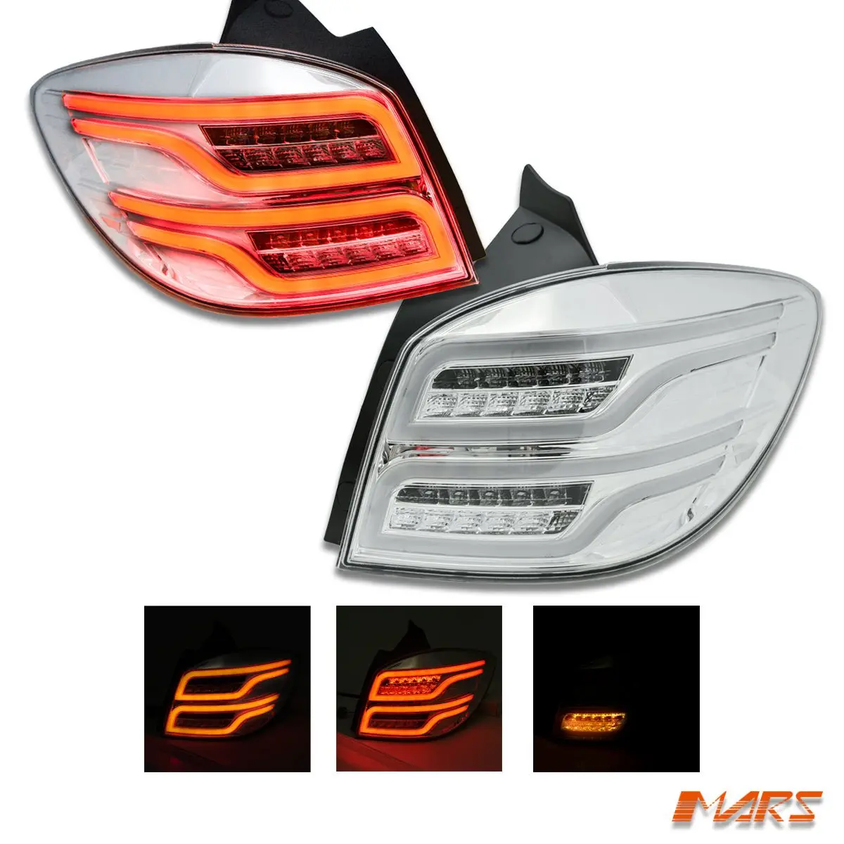 Crystal Clear 3D Stripe & Full Led Tail Lights For Holden Cruze Hatch 2011-2016 1