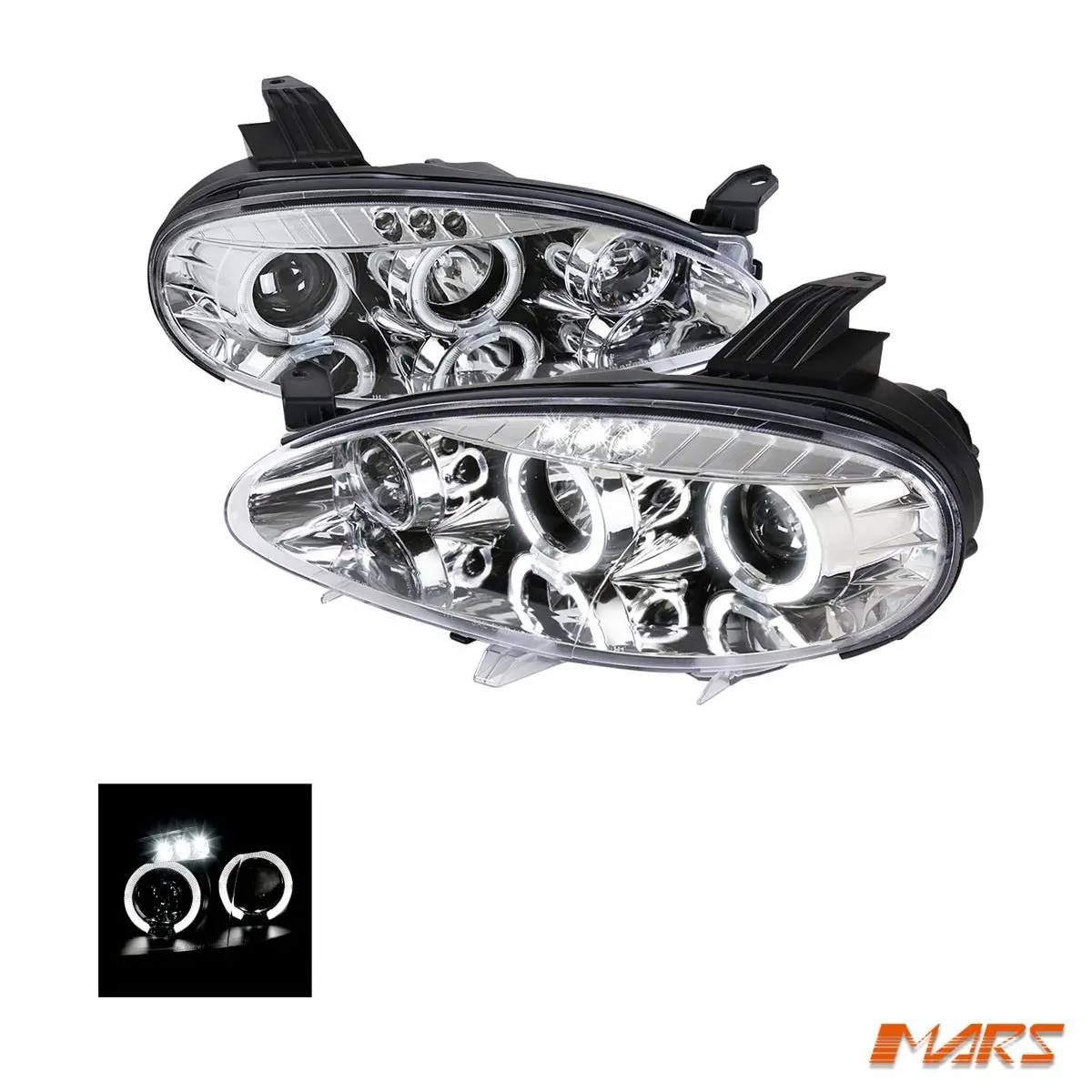 Crystal Clear Angel Eyes Projector Head Lights For Mazda Mx-5 Nb 2001-2005 1