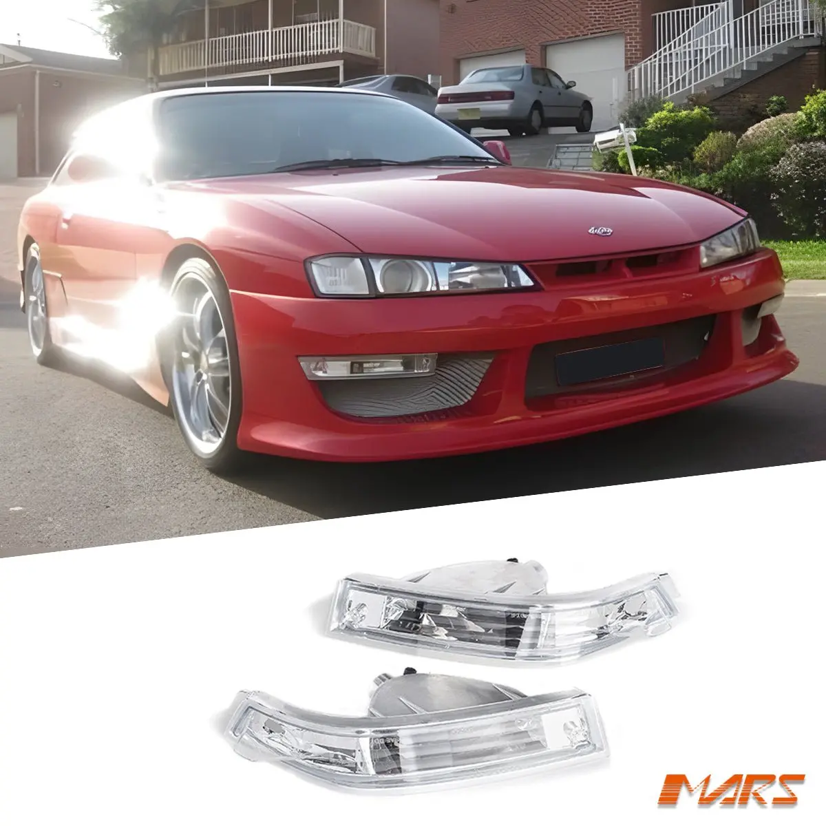 Crystal Clear Bumper Bar Turn Signal Indicator Lights For Nissan 200Sx Silvia S14 1997-1998 1