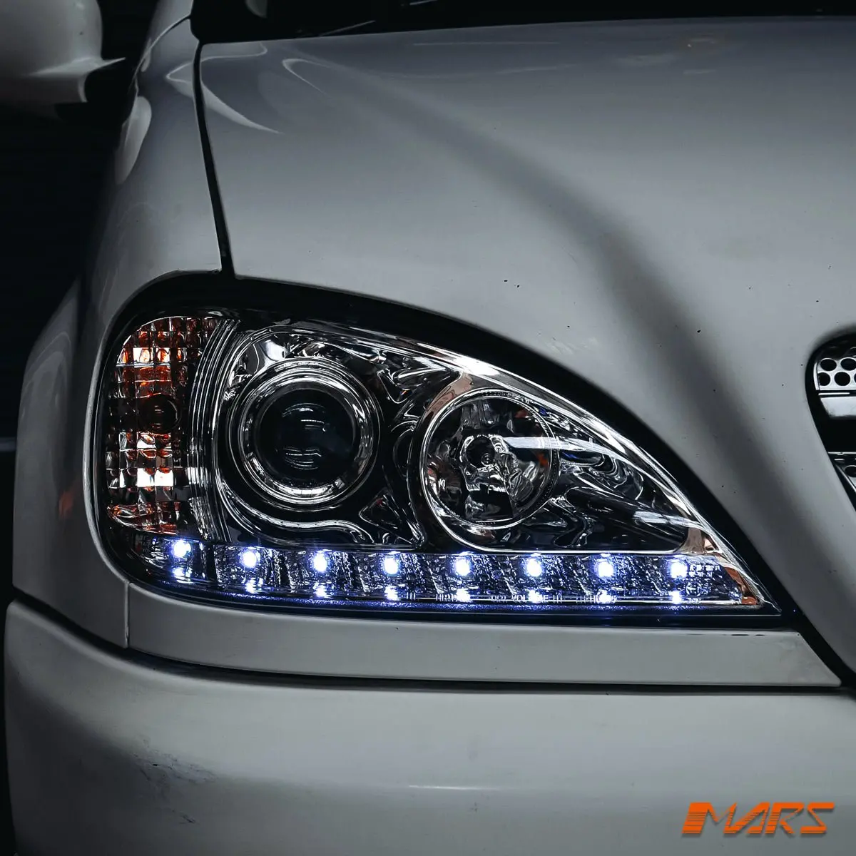 Crystal Clear Led Drl Day Time Projector Head Lights For Mercedes-Benz Ml W163 1998-2001 1