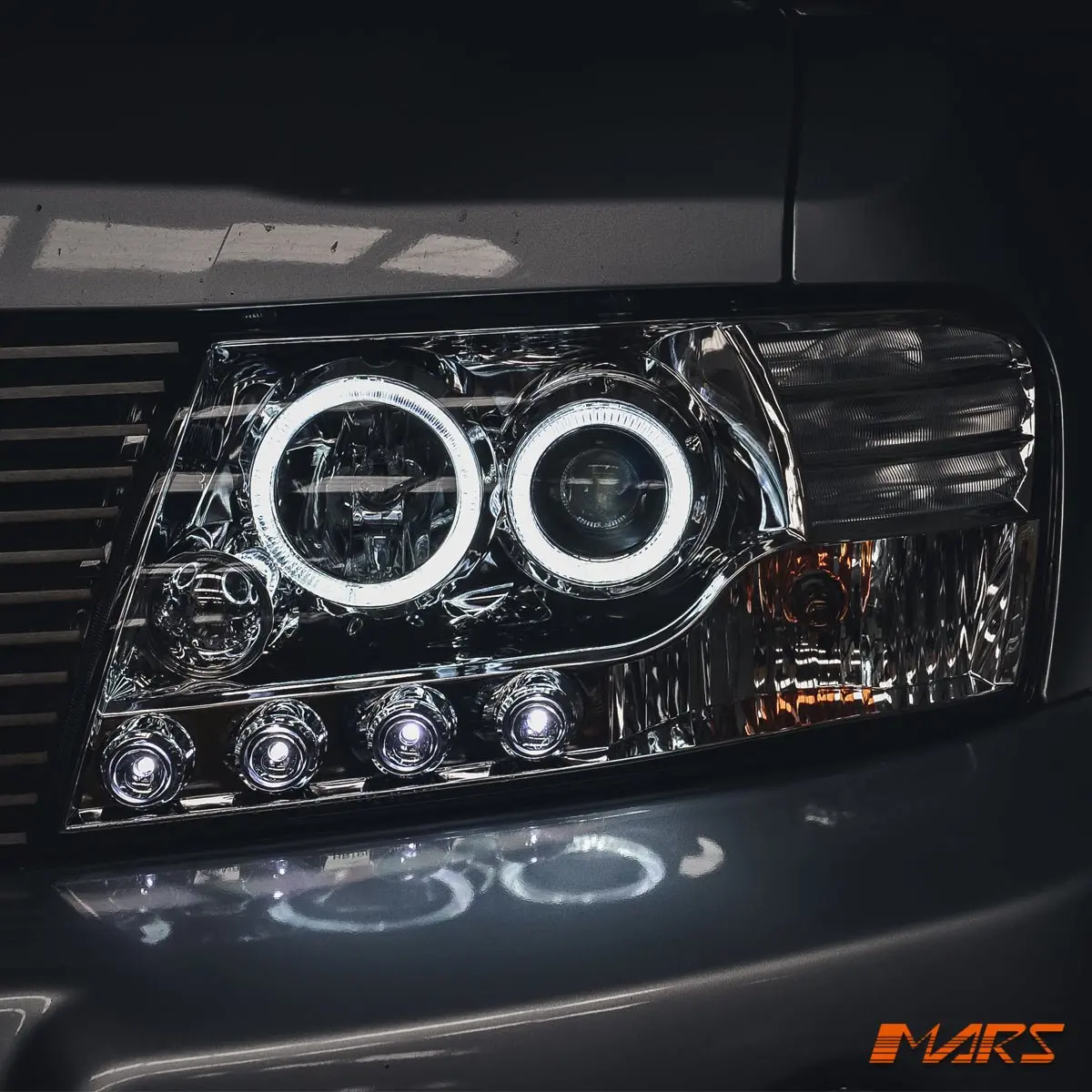 Crystal Clear Led High Power Angel Eyes Projector Head Lights For Mitsubishi Pajero 2000-2006 Np Nm 1