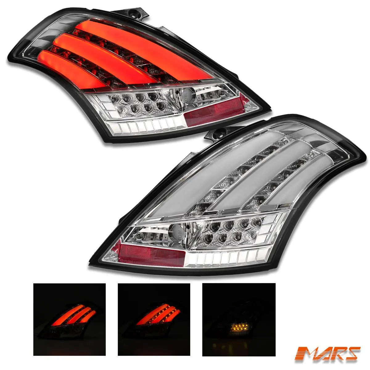 Crystal Clear Led Tail Lights With Led Indicators For Suzuki Swift Hatch 2011-2017 1