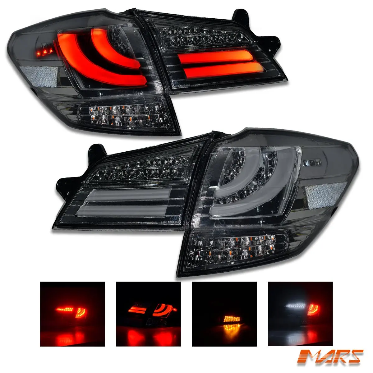 Crystal-Eye Smoked Full Led Tail Lights With Sequential Indicator For Subaru 5Gen Liberty Legacy Outback 2009-2014 Wagon 1