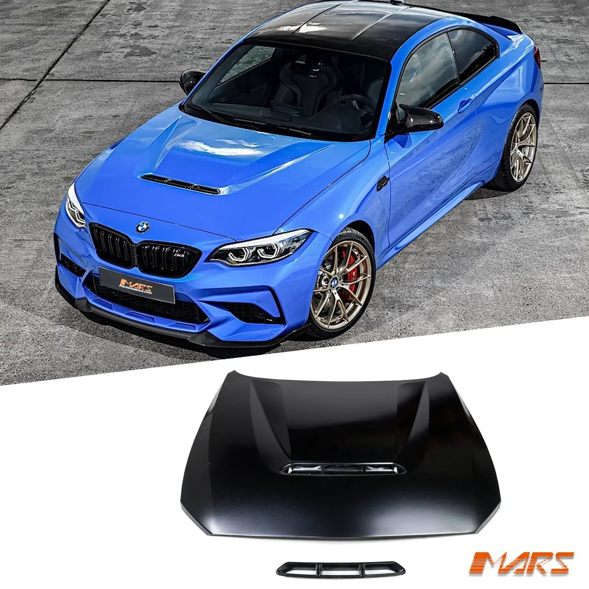 Cs Style Aluminium Bonnet Hood For Bmw 2 Series F22 F23 & F87 M2 & M2c Bodykit 1