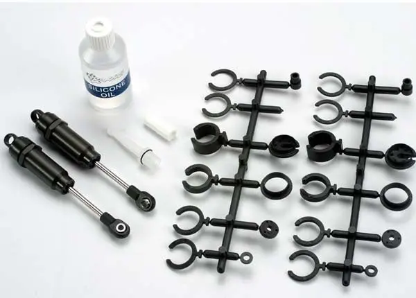 Traxxas 2660 Big Bore Shocks (Long) (Hard-Anodized & Ptfe-Coated T6 Aluminum) (Assembled With Tin Shafts) W/O Springs (Front) (2) 0.165 1