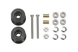 Tamiya 95231 Jr Double Alum Rollers 13-12Mm - Black 1